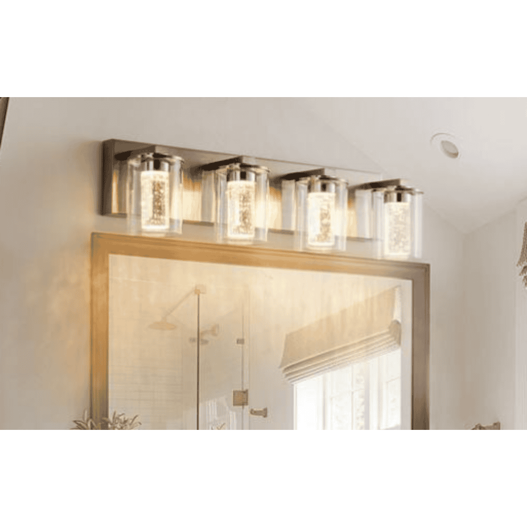 Briignite HR-JQ12901BA-11 Series 24 in. 4-Light Brushed Nickel LED Vanity Light Bar with Dimmable White/Neutral/Warm Light