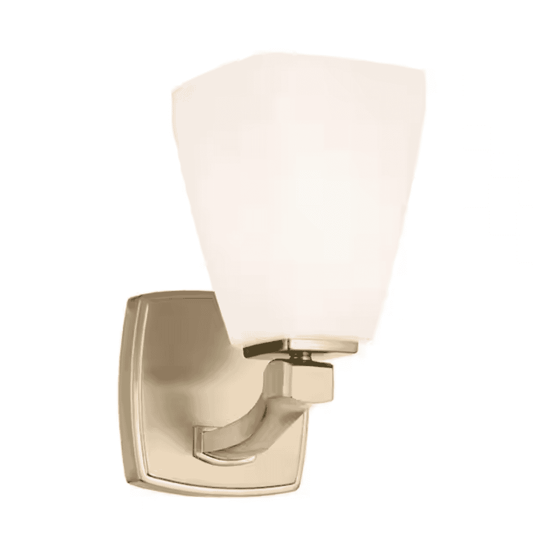 KICHLER 55214CPZ Marant 9.5 in. 1-Light Wall Sconce with Opal Glass in Champagne Bronze