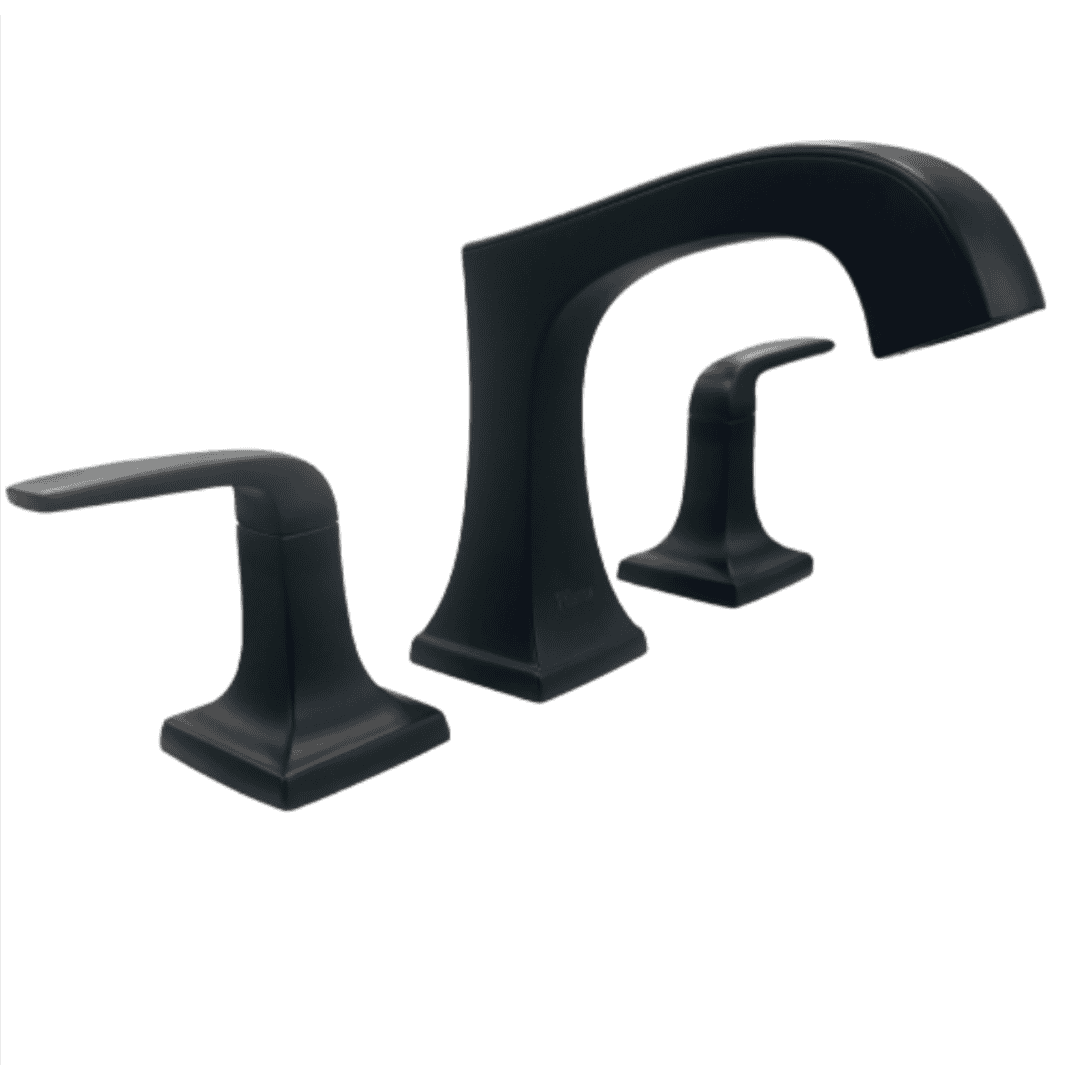 LF-049-BLLB 8 in. Widespread 2-Handle Bathroom Faucet with Drain Kit Included in Matte Black