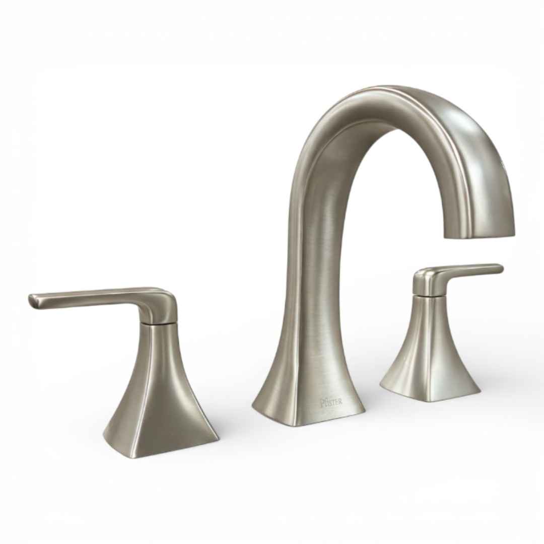 LF049-BIEGS 8-in Adjustable Widespread Double Handle Bathroom Faucet with Drain Kit Included in Brushed Nickel