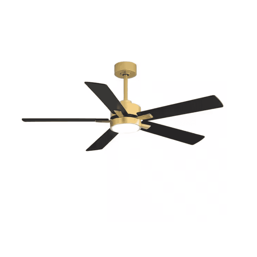 Breezary 24024-GD Charlie 52 in. Integrated LED Indoor Gold Ceiling Fans with Light and Remote Control Included
