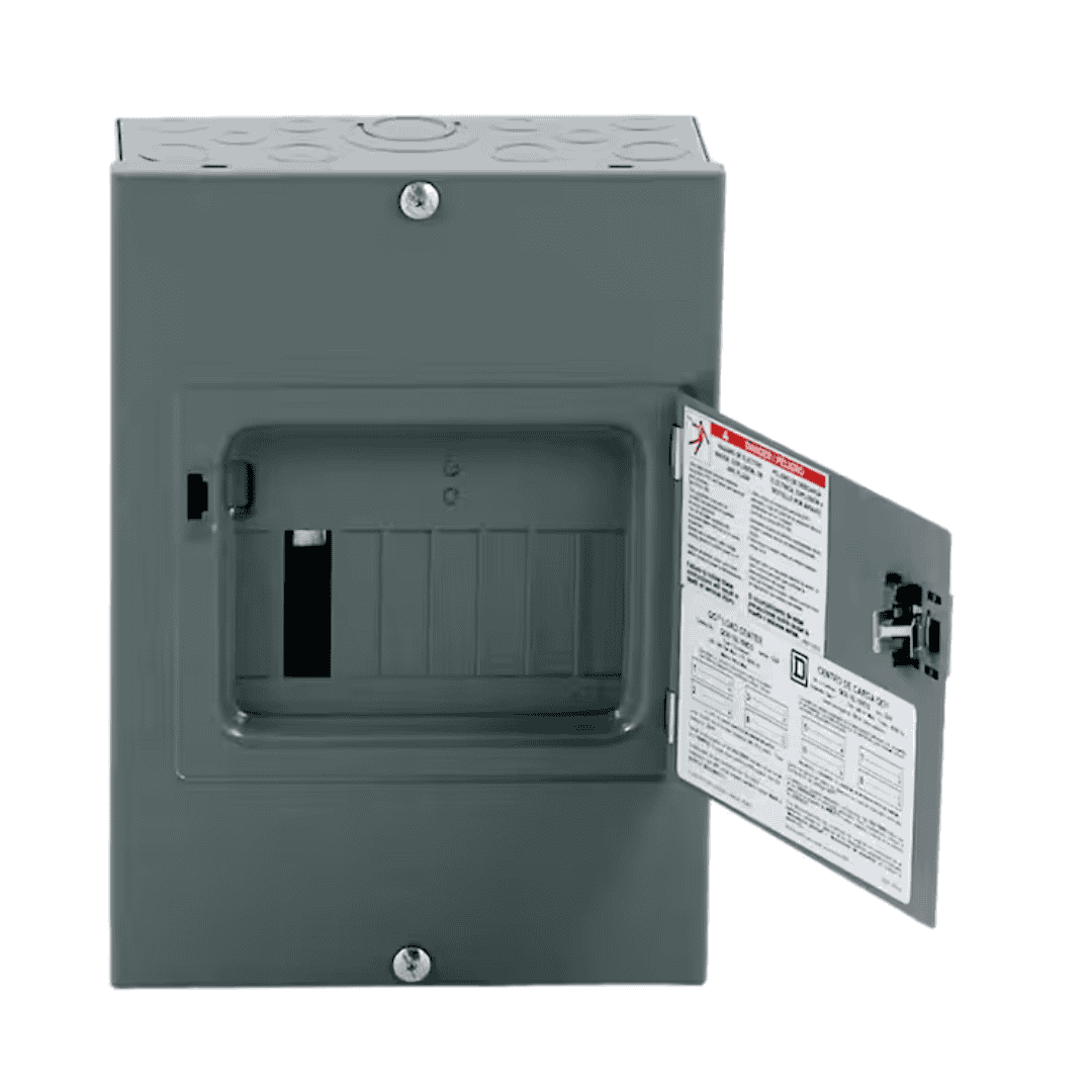 Square D QO816L100DS QO 100 Amp 8-Space 16-Circuit Indoor Surface Mount Main Lug Load Center with Cover, Door