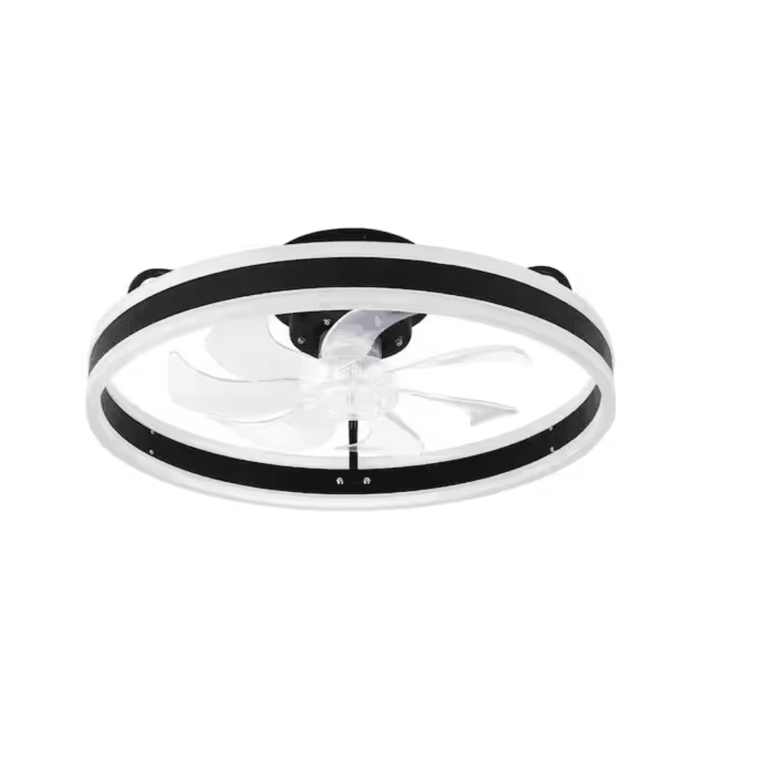 EXICT2002-B Nimbella 20 in. Smart Indoor Black Modern Ceiling Fan with Light and Remote, Low Profile Bladeless Dimmable Fandelier