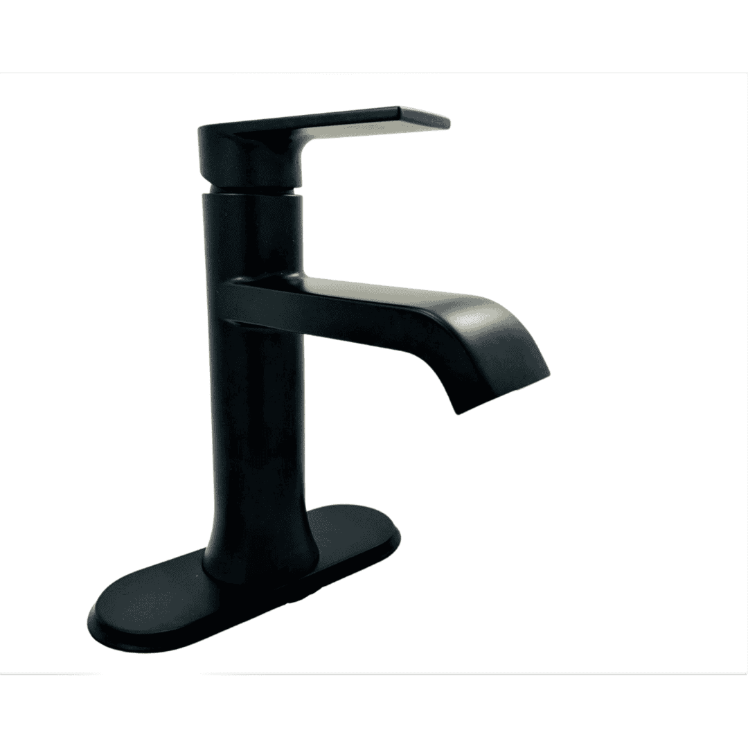 84760BL Single-Handle Single-Hole Bathroom Faucet with Drain Kit Included in Matte Black
