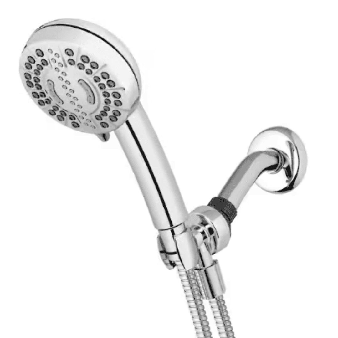 Waterpik XPC-763ME 7-Spray Patterns with 1.8 GPM 4 in. Wall Mount Adjustable Handheld Shower Head in Chrome