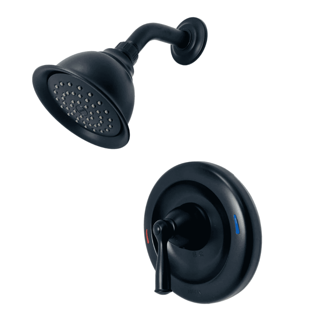 82910BL Single-Handle 1-Spray Tub and Shower Faucet Trim Kit 1.75 GPM in Matte Black (Valve and Handles Included)