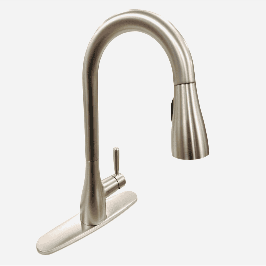 87260SRS Single-Handle Pull-Down Sprayer Kitchen Faucet in Stainless Steel with High-Pressure Spray and Spring-Return Hose
