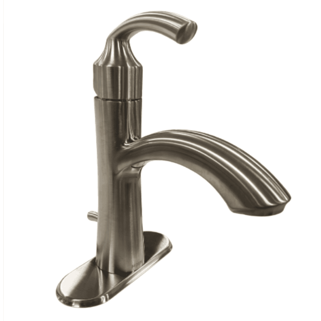 6170BN 1-Handle 1-Hole Bathroom Faucet with Drain Kit Included in Brushed Nickel