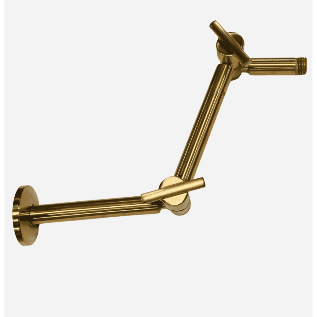 S116BG 16 in. Pivoting Adjustable Shower Arm in Brushed Gold