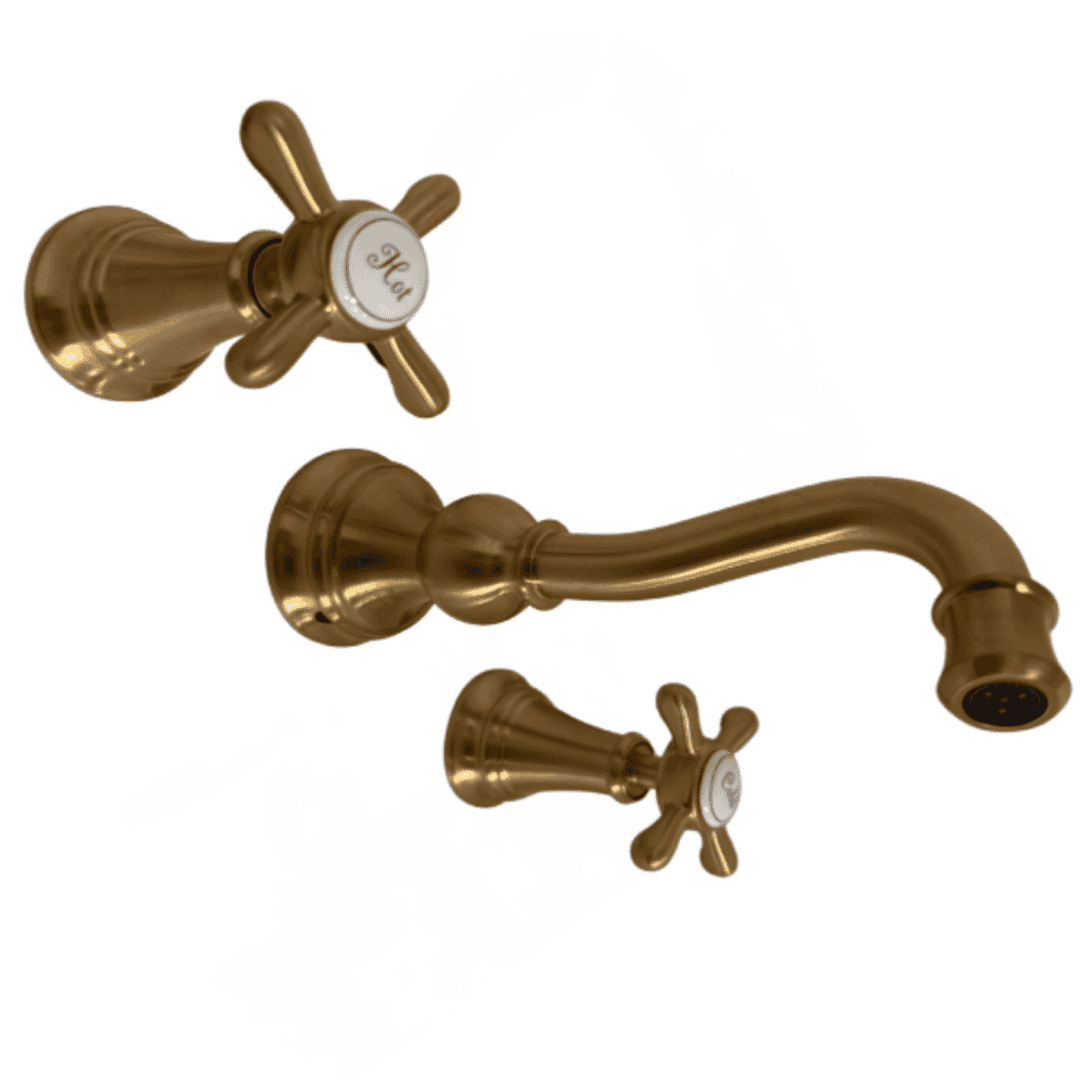 TS42112BG 2-Handle Wall-Mount High-Arc Bathroom Faucet in Brushed Gold (Valve Sold Separately)
