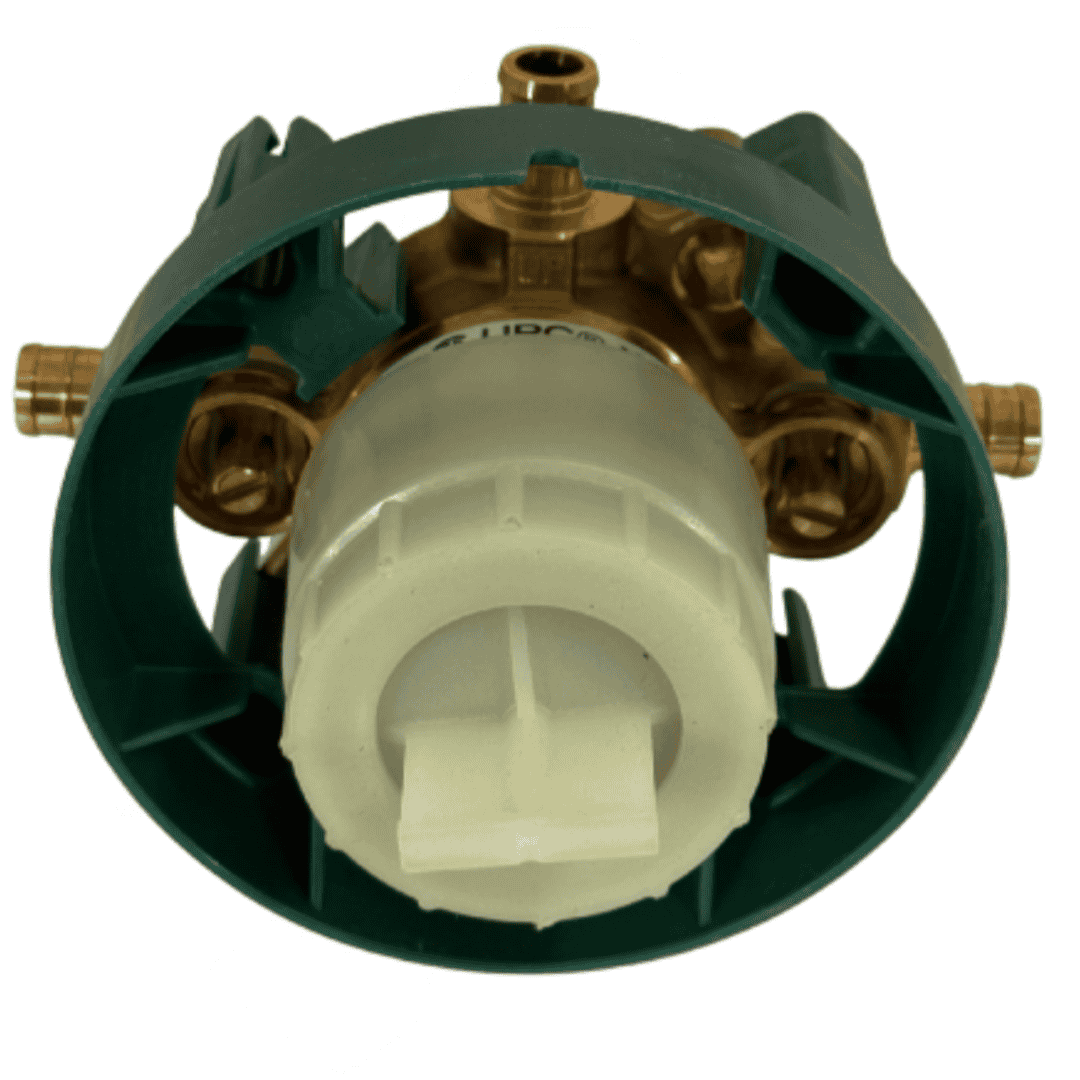 U130XS 3-Port Shower Mixing Valve with Crimp Ring PEX Connections and Stops