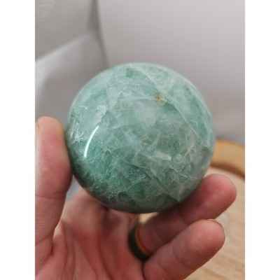 1.43lb Natural Rainbow Fluorite Quartz Crystal Sphere Ball Polished