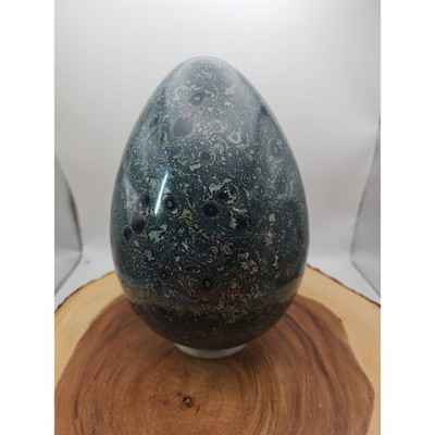 15.2LB Natural Kambaba Jasper Quartz Crystal With Jade Ring Stand