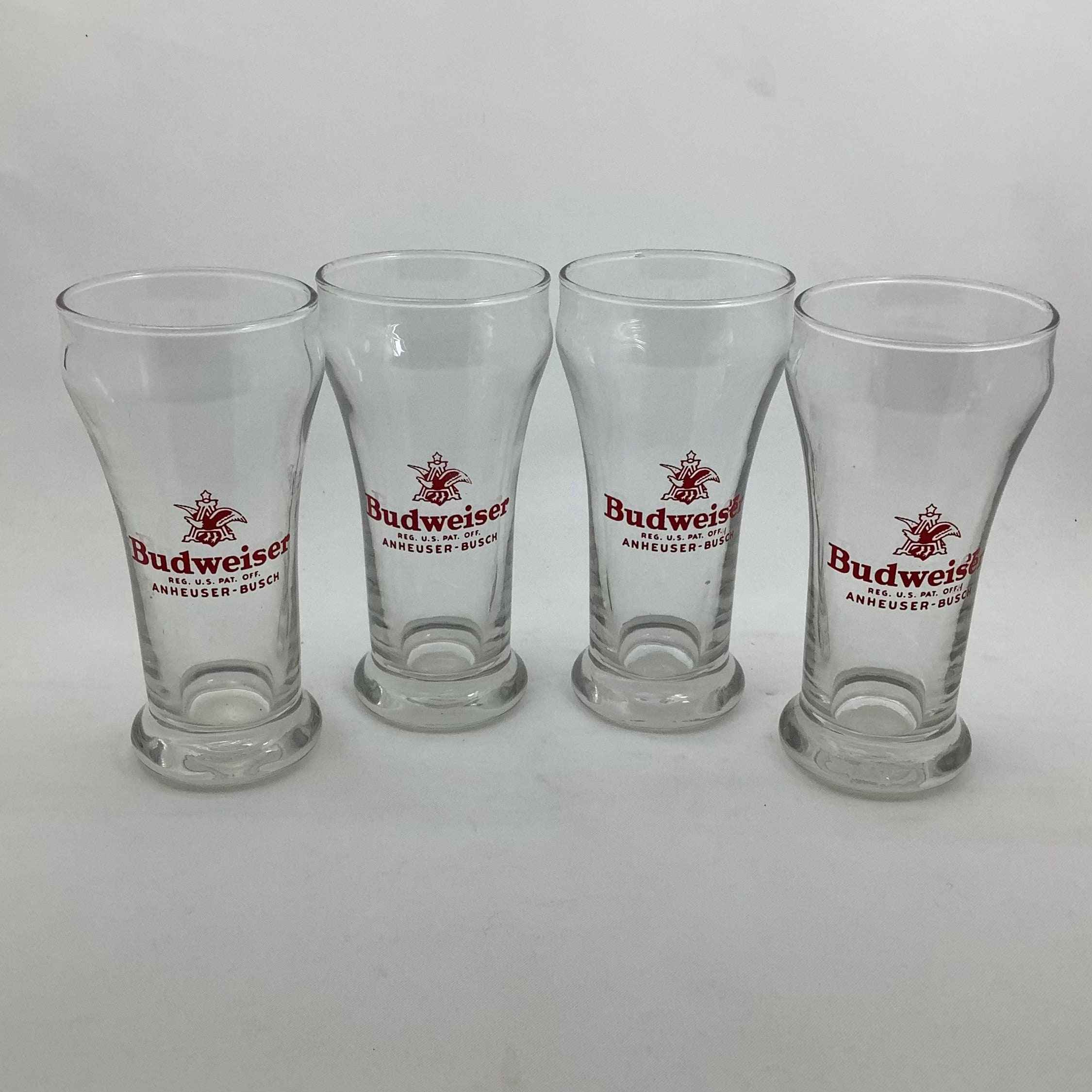 1950s Budweiser Glass Anheuser Busch Reg US Pat Off 8 oz Set of 4