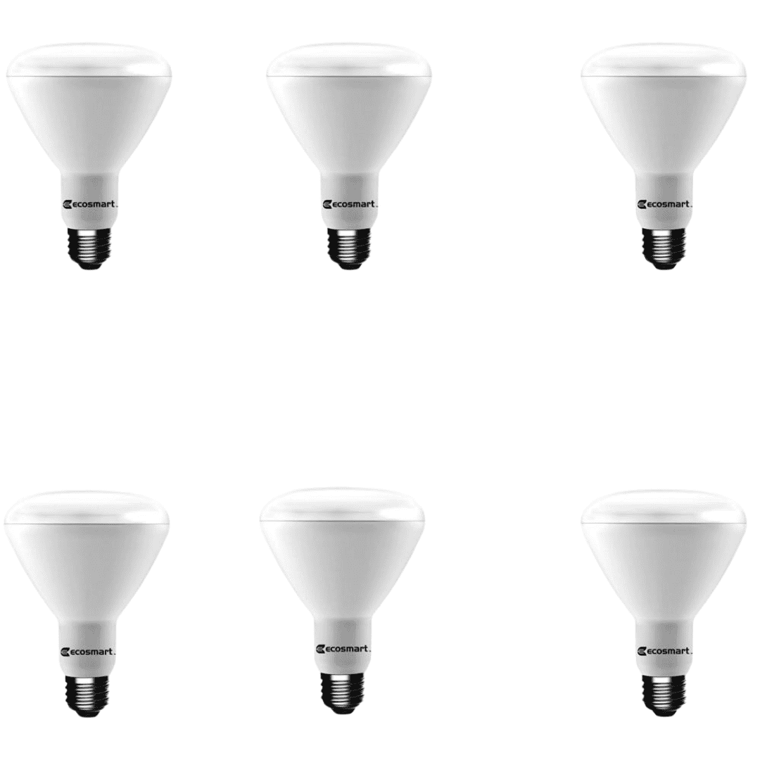 EcoSmart 1003032903 65-Watt Equivalent BR30 Dimmable Energy Star LED Light Bulb Daylight (6-Pack)