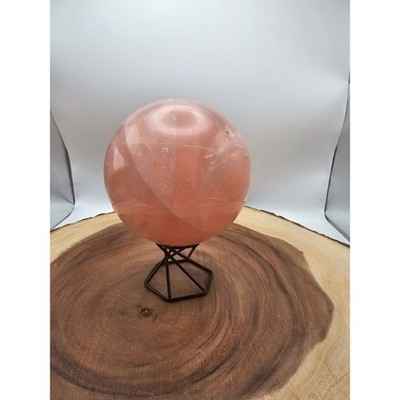 3.85lb Natural Pink Rose Quartz Crystal Sphere 98-107mm W/stand