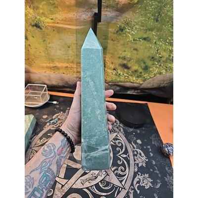 4-69lbs-12in-tall-green-jasper-crystal-point-tower-healing