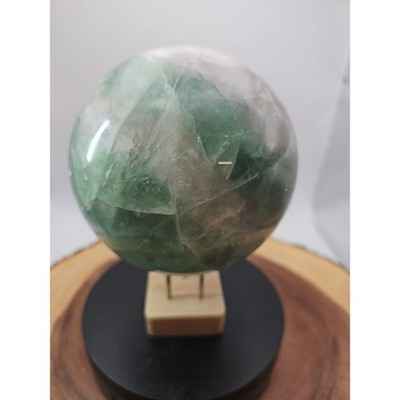 5.43 Natural Green Fluorite Quartz Crystal Sphere Ball Polished Healing