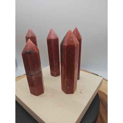 5pcs Avg .65 Natural Rhodonite Quartz Crystal Brazil