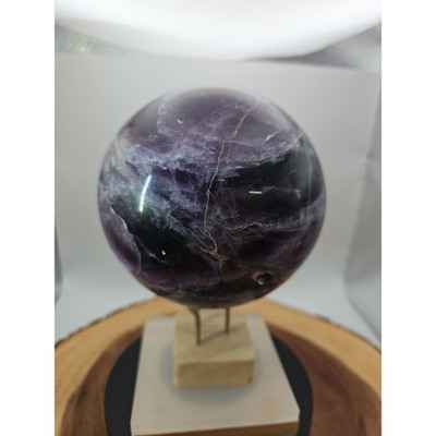 6.4" Natural Rainbow Fluorite Quartz Crystal Sphere