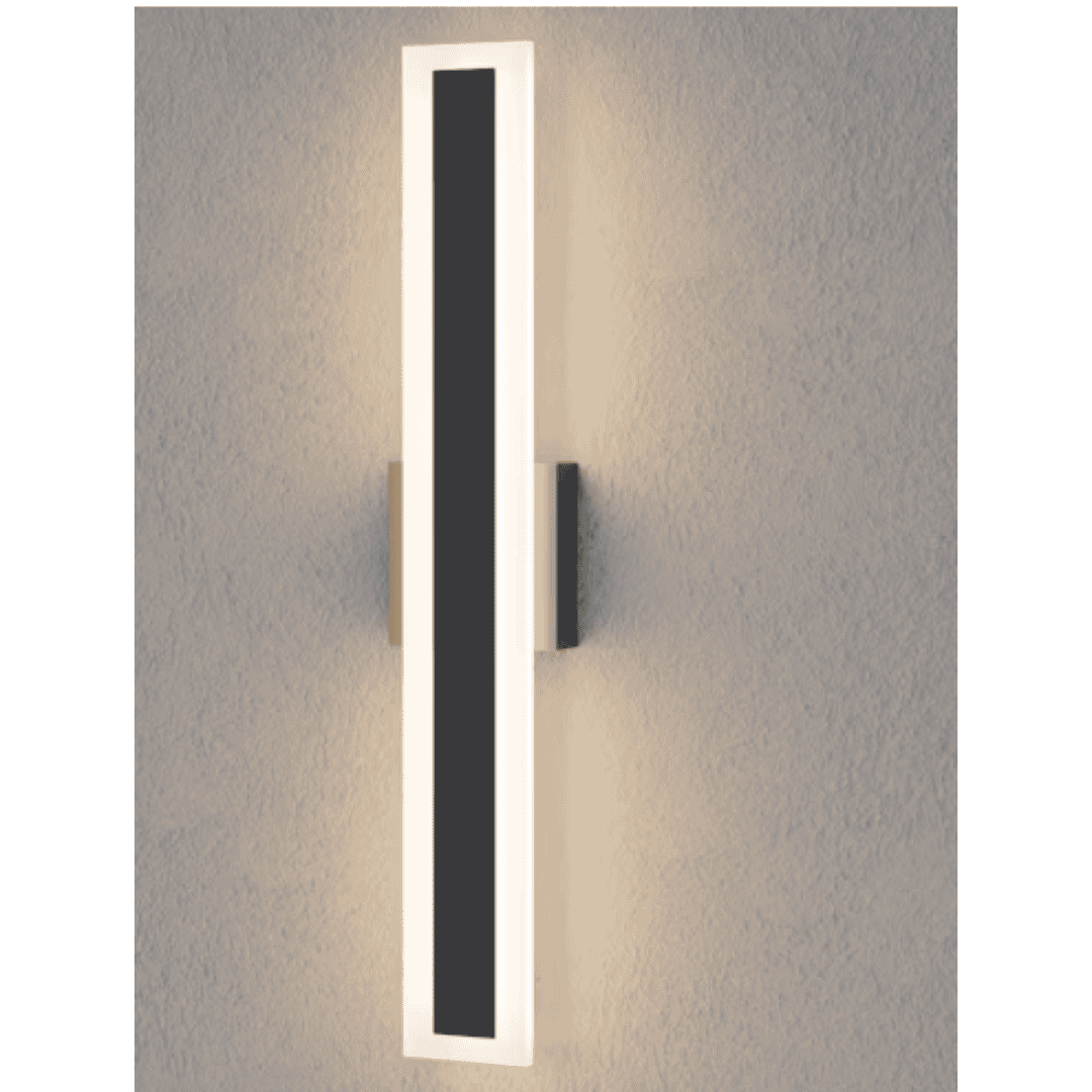 LamQee 06FTL0150CBK_1 23.6 in. 1-Light Black Modern Linear Integrated LED Indoor/Outdoor Wall Sconce