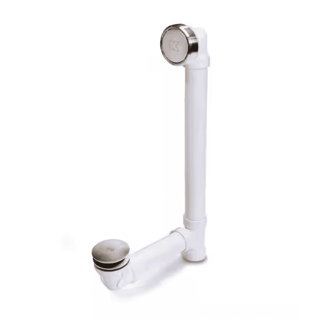 KEENEY 30PVCFSBN Foot Lok Stop Full Soak Bath Waste and Overflow Tub Drain in Brushed Nickel