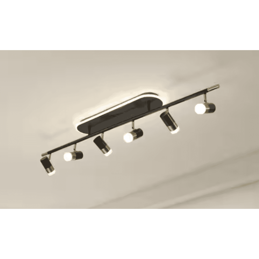 Genoci SYH2171-6 Black Dimmable Integrated LED Adjustable Fixed Track Gimbal Head for Bedroom or Living Room