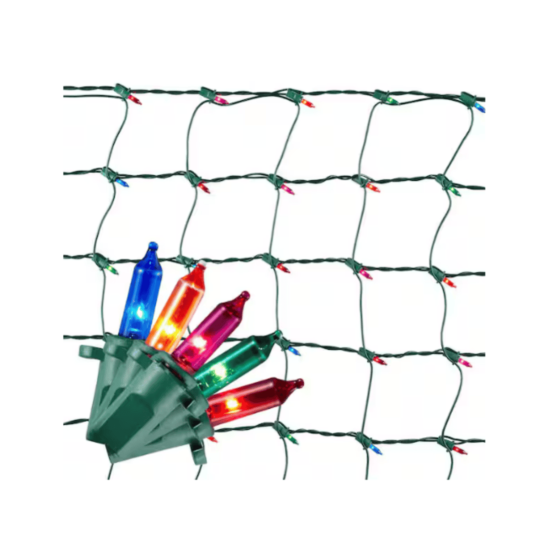 Home Accents Holiday TOL-150/3WA-N-M 150 Multi-Colored Incandescent Mini Net Lights