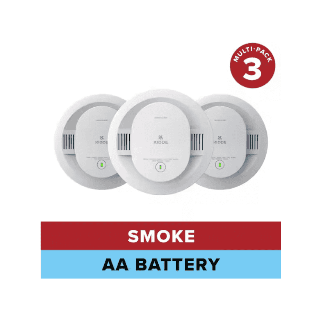 Kidde 21031448 Battery Powered Smoke Detector with Photoelectric Sensor (3-Pack) 21031448