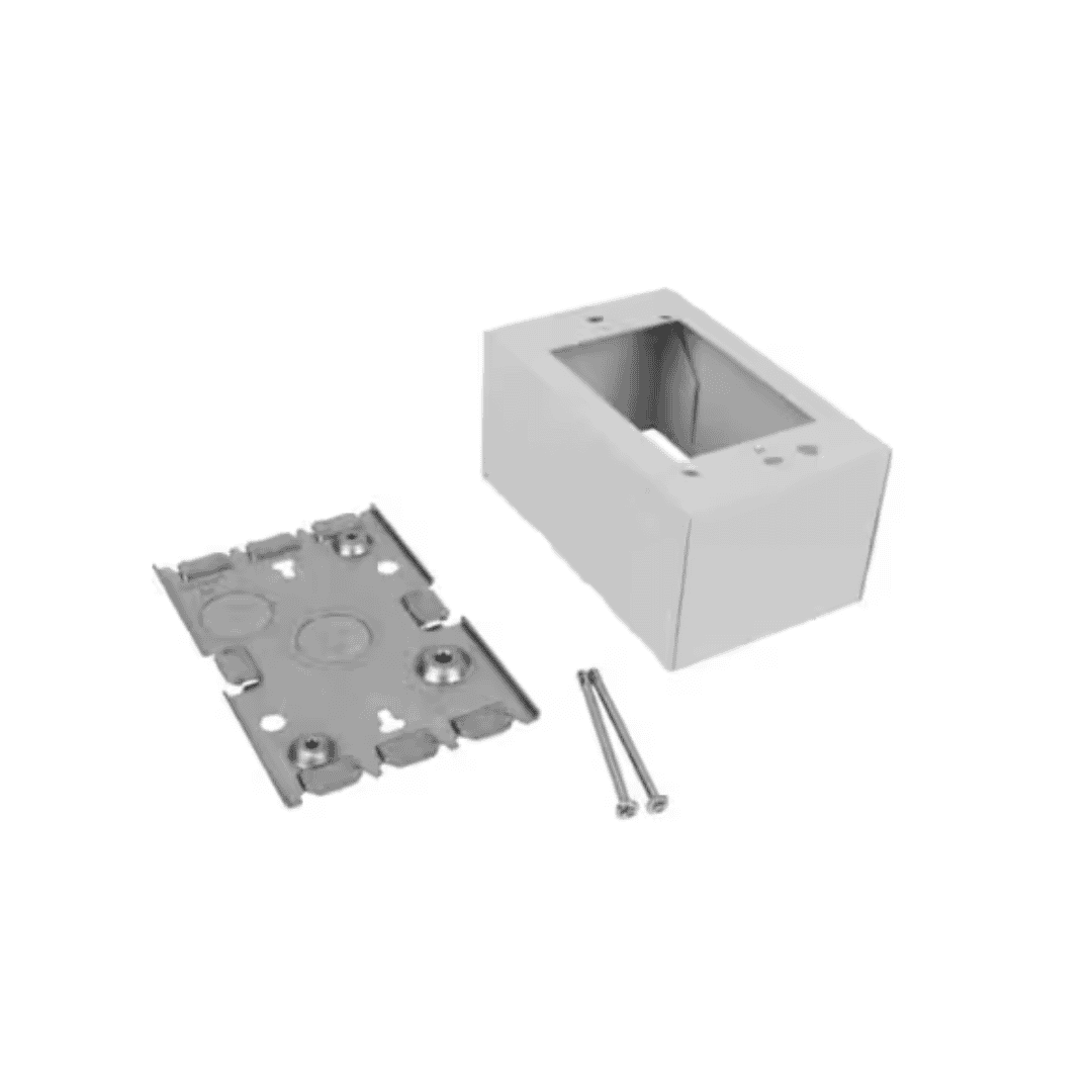 Legrand 5744SWH Wiremold 500 and 700 Series Metal Raceway 2-1/4 in. Extra Deep 1-Gang Switch/Receptacle Box, White
