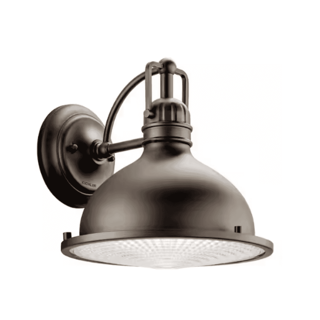 KICHLER 49067OZ (Brand Rating: 4.6/5) Hatteras Bay 10.25 in. 1-Light Olde Bronze Outdoor Hardwired Barn Sconce with No Bulbs Included (1-Pack)