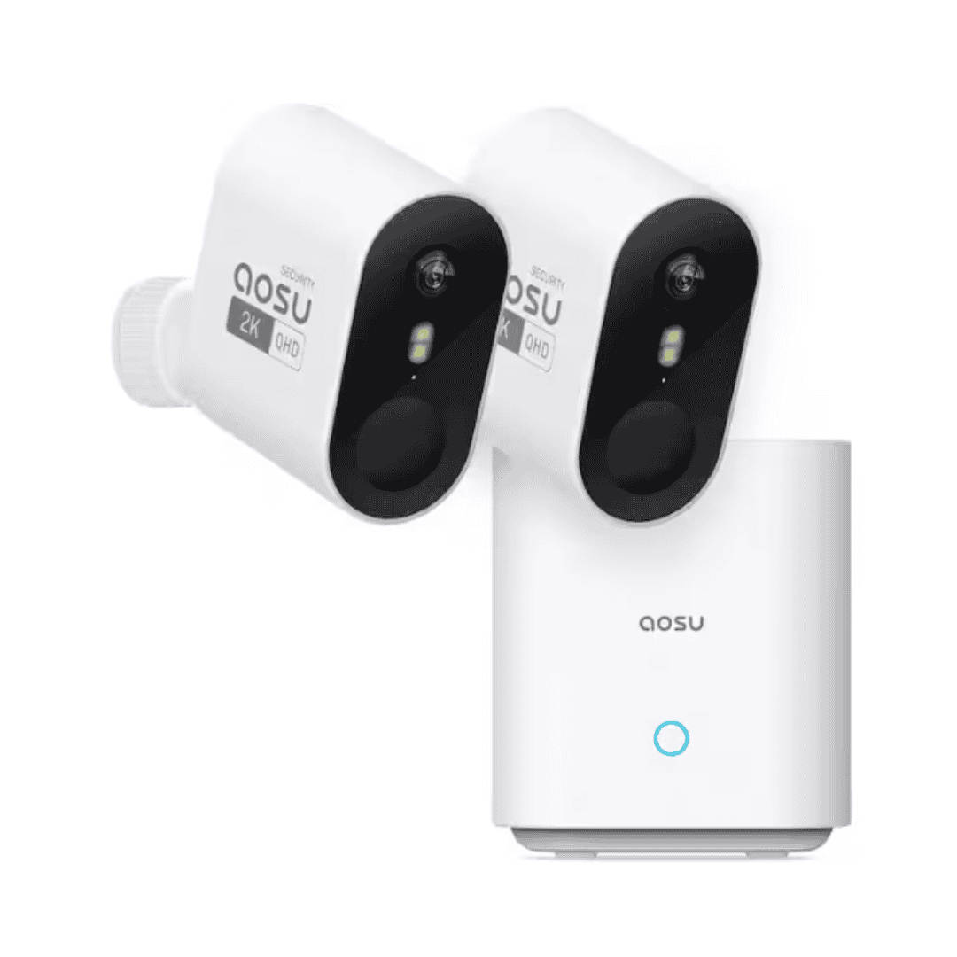 Aosu C6P-2H Solar Security Camera Kit-3MP 166° View Angle With 32GB Storage Home Base And No Monthly Fee