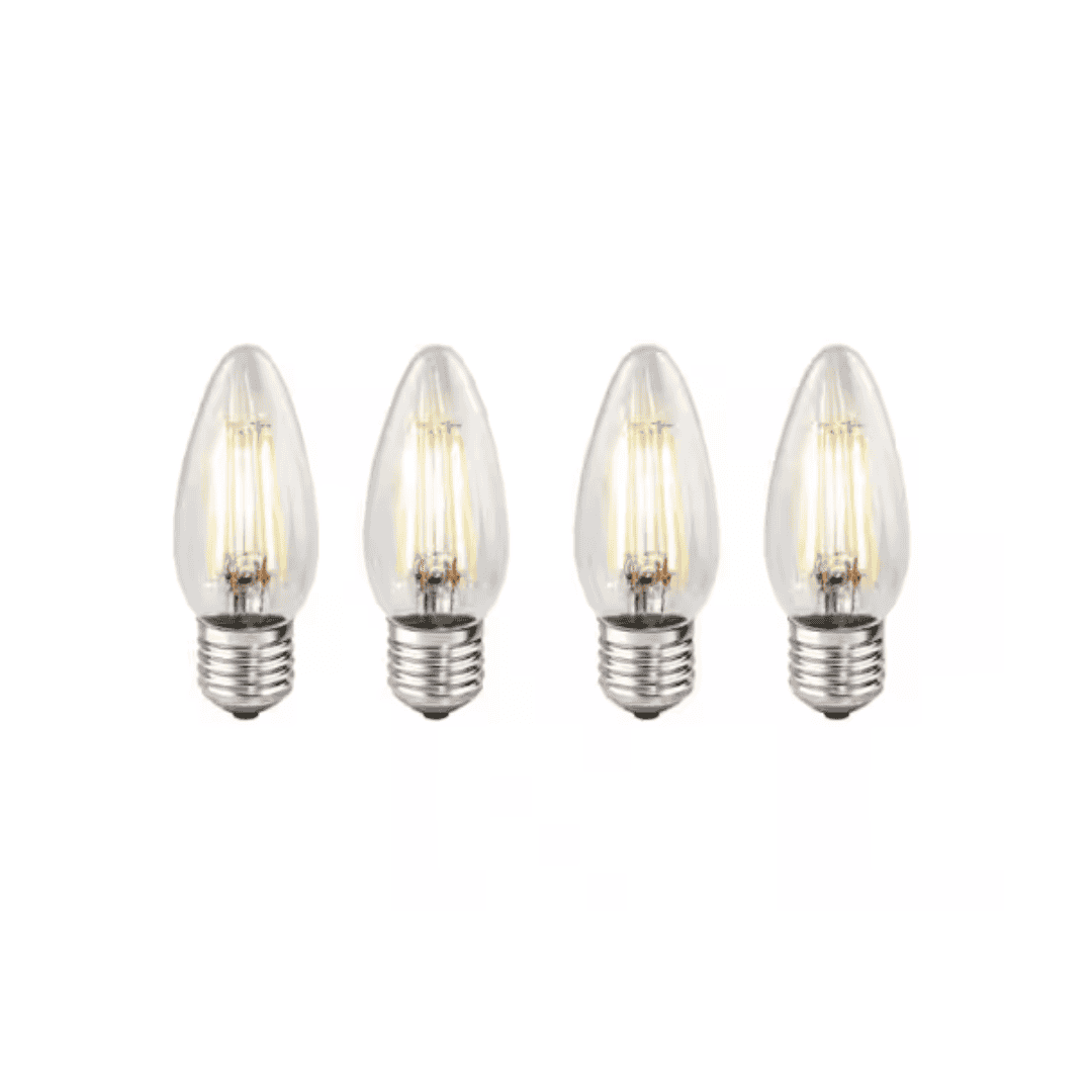 Bulbrite 861418 40 - Watt Equivalent Warm White Light B11 (E26) Medium Screw Base Dimmable Clear 2700K LED Light Bulb (4-Pack)