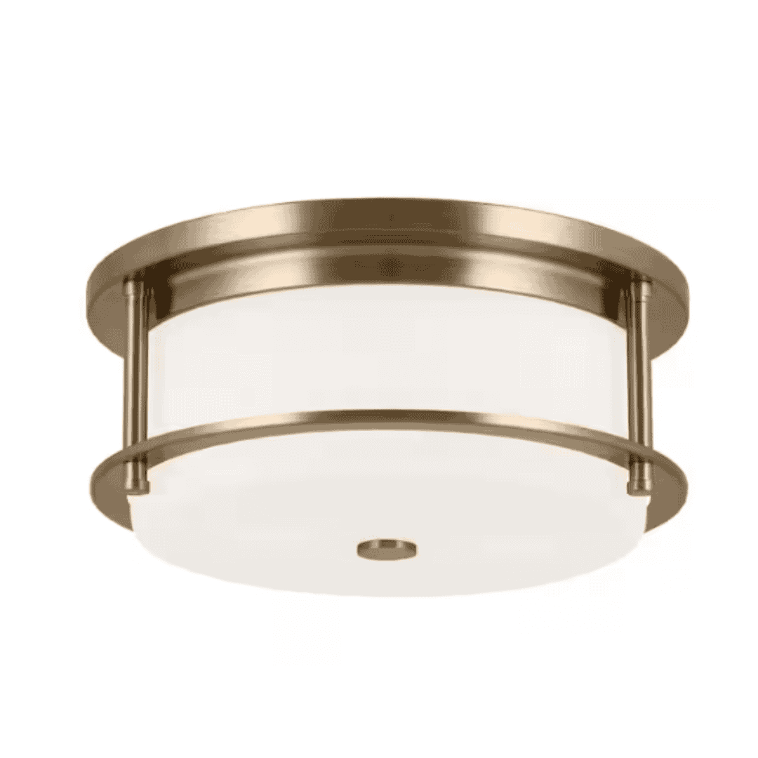 KICHLER 52595CPZ Brit 12 in. 2-Light Champagne Bronze Industrial Hallway Flush Mount Ceiling Light
