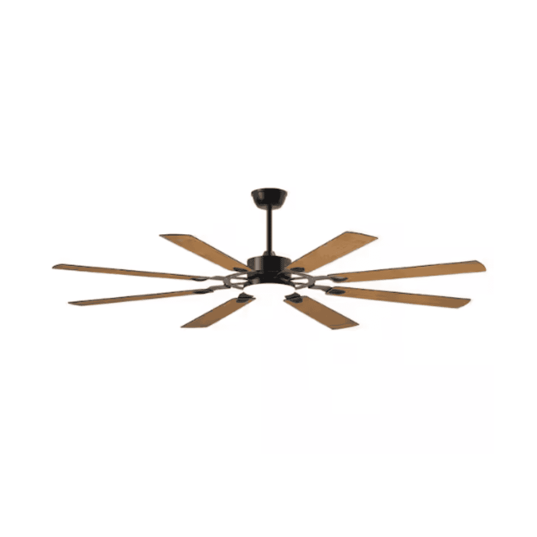 CeilingFanLights169-BM-W1340P346389 72 in. Indoor Retro Integrated LED Brown Ceiling Fan Lighting with Adjustable Helght and 8 Plywood Blades