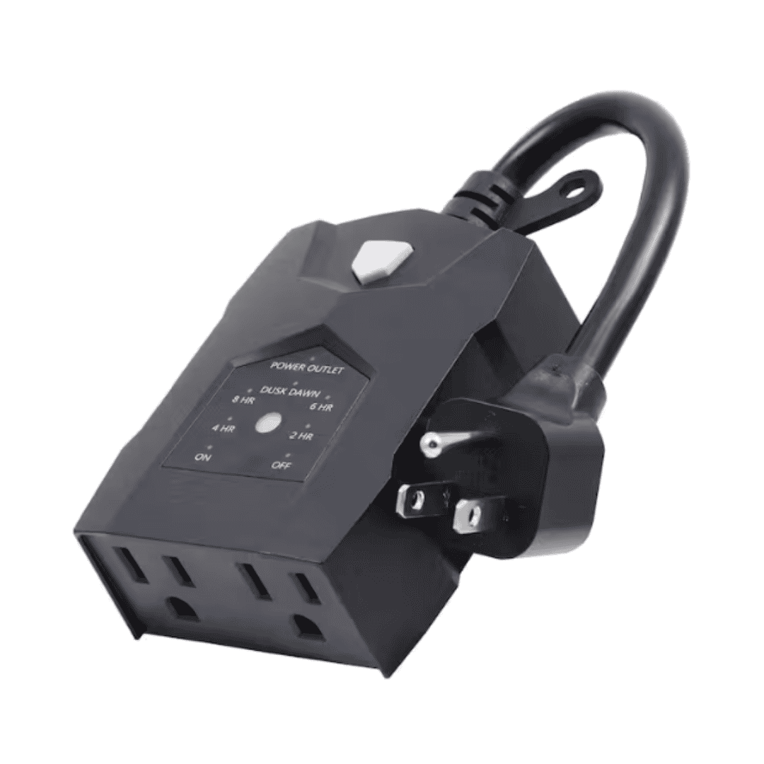 UltraPro 86940-T1 Photocell Timer, Dusk to Dawn, 2-Grounded Outlet, 2/4/6/8hr, On/Off Button, Outdoor, Black 36-Pieces tray