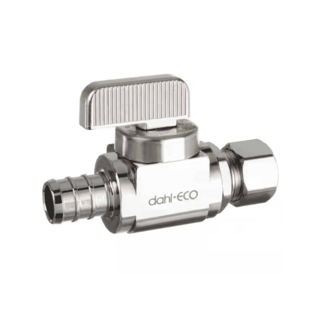 511PX331BAGHDUSA 1/2 in. Crimp PEX Inlet x 3/8 in. Compression Outlet 1/4-Turn Straight Stop