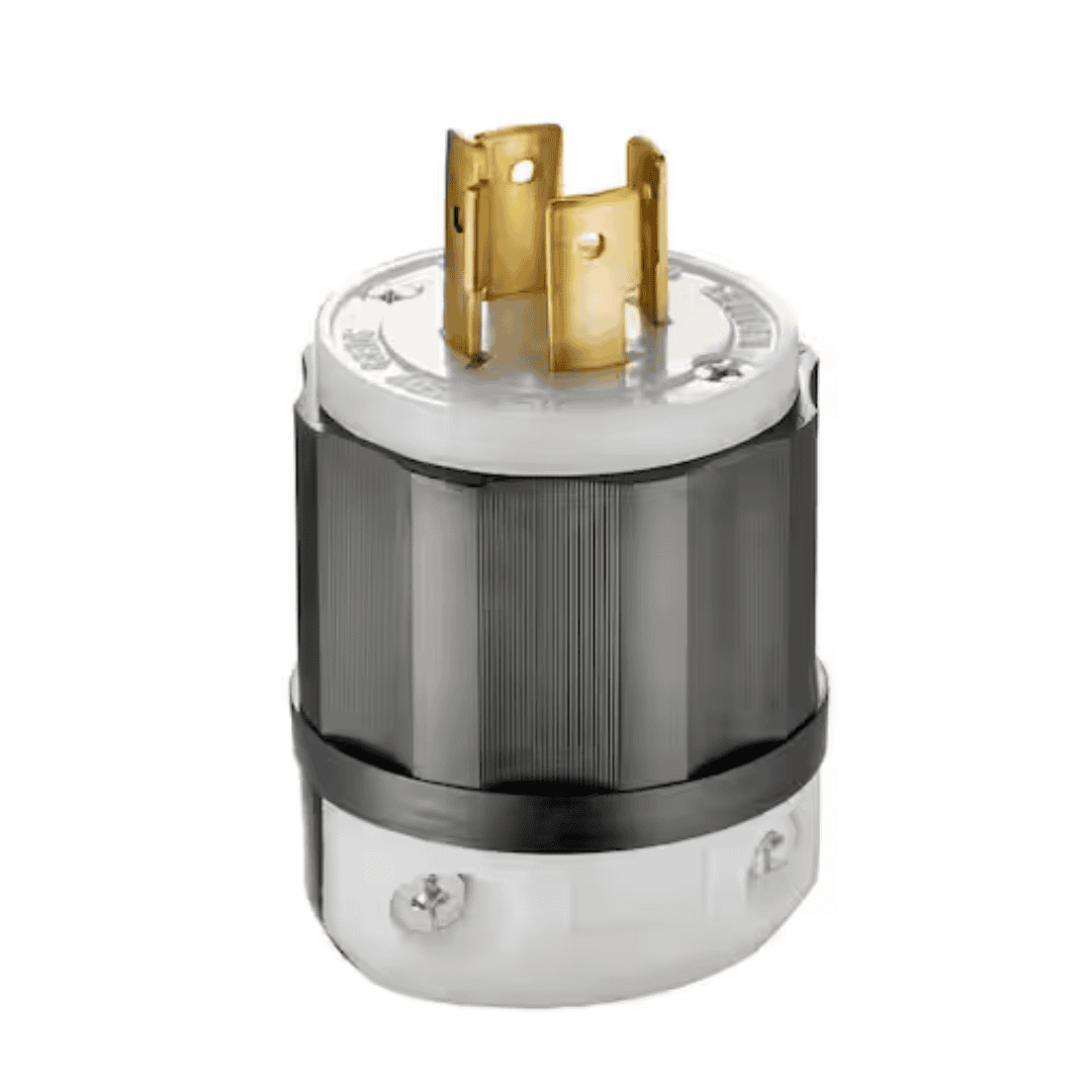 Leviton R50-02411-0CS 20 Amp 125/250-Volt Locking Plug, Black and White 2411-CS