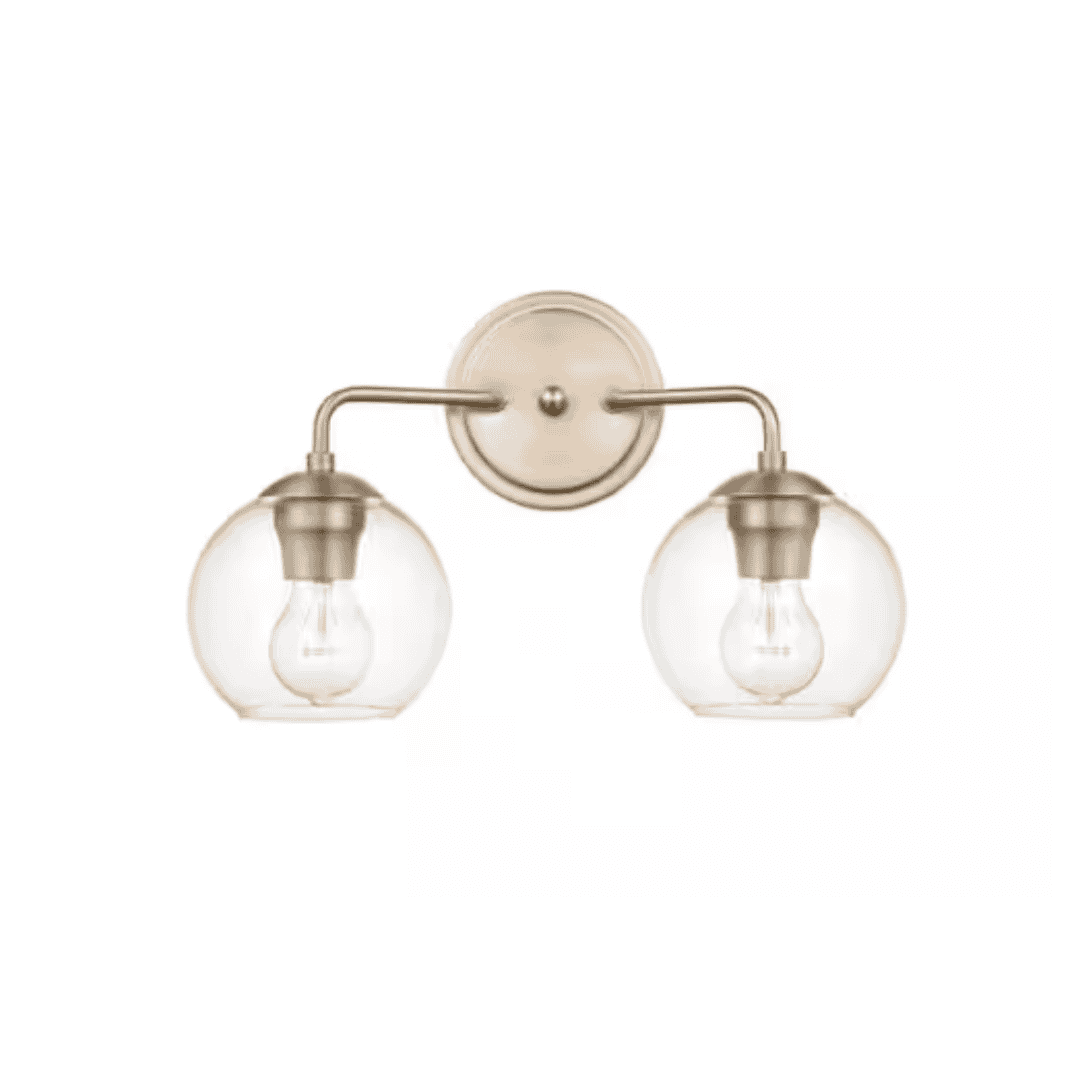 Millennium Lighting 9752-MG 16 in. 2-Light Modern Gold Vanity Light with Clear Glass Shade