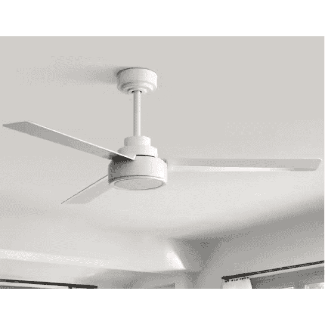 Sofucor HT-52K139-WH 52 in. Indoor/Outdoor Downrod White Ceiling Fan without Lights, Remote Control and 6-Speed DC Motor