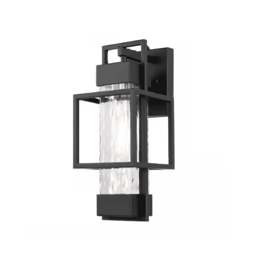 YANSUN HA-WB11801ABL-2AK1 1-Light Modern Black Outdoor Wall Lantern Sconce with Clear Glass, LED Bulbs Included(2-Pack)