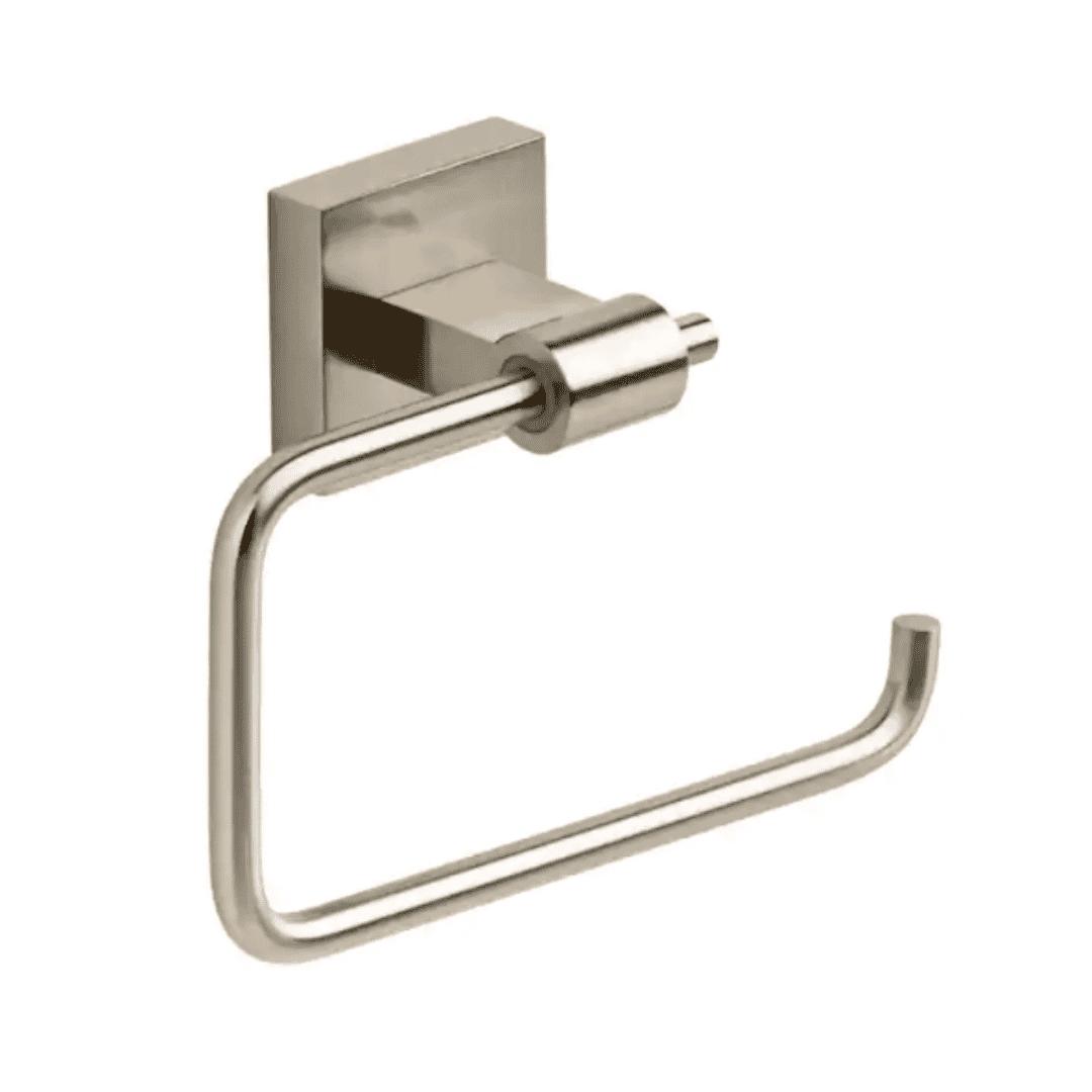 Franklin Brass MAX50-SN Maxted Wall Mount Euro Single Post Toilet Paper Holder Bath Hardware Accessory in Satin Nickel