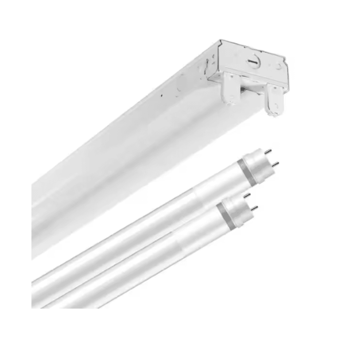 Metalux SLES2T82G40 SLES 4 ft. 64-Watt Equivalent 2-Lamp Strip Light Luminaire Plus LED T8 Tube Bundle, 4000K, UNV Non-Dim