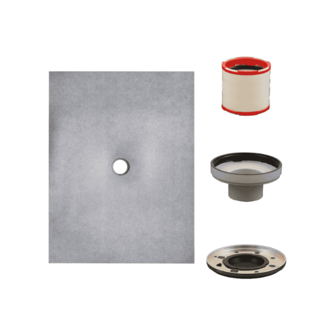 Everbilt EVB3648SBC Watershield Shower System 36 in. x 48 in. Waterproof Center Drain Shower Tray With Drain Assembly