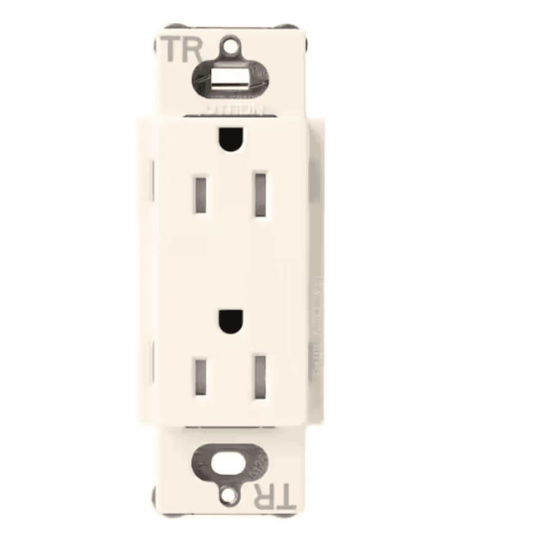 Lutron SCRS-15-TR-BI Claro 15-Amp Tamper-Resistant Duplex Outlet, Biscuit (SCRS-15-TR-BI)