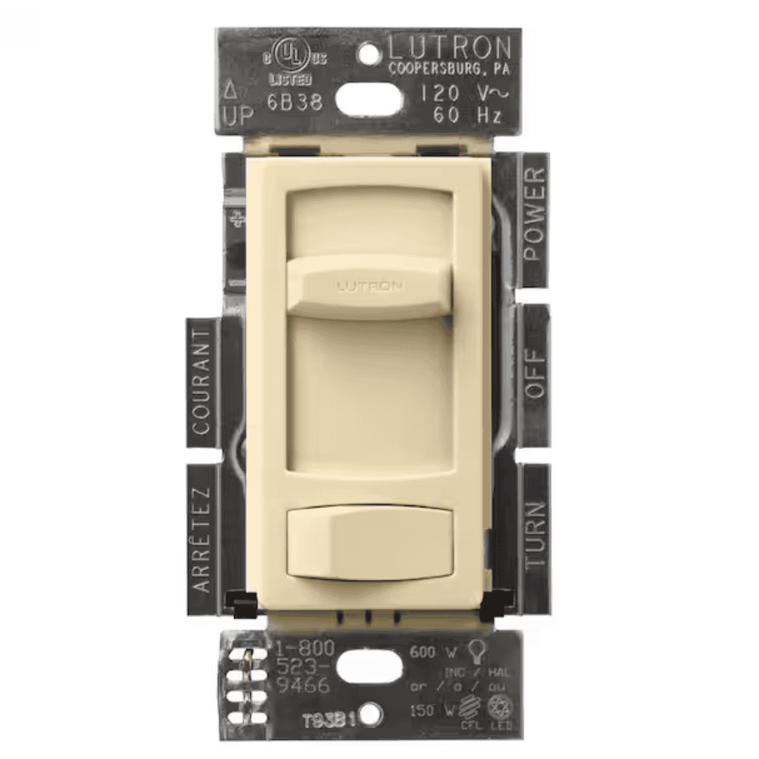 Lutron CTCL-153PDH-IV Skylark Contour LED+ Dimmer Switch for LED and Incandescent Bulbs, 150-Watt/Single-Pole or 3-Way, Ivory (CTCL-153PDH-IV)