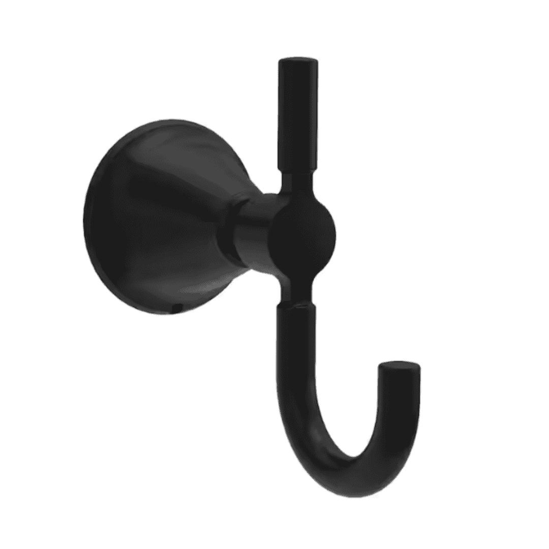 Delta LNA35-MB Lorna J-Hook Wall Mounted Double Robe/Towel Hook Bath Hardware Accessory in Matte Black
