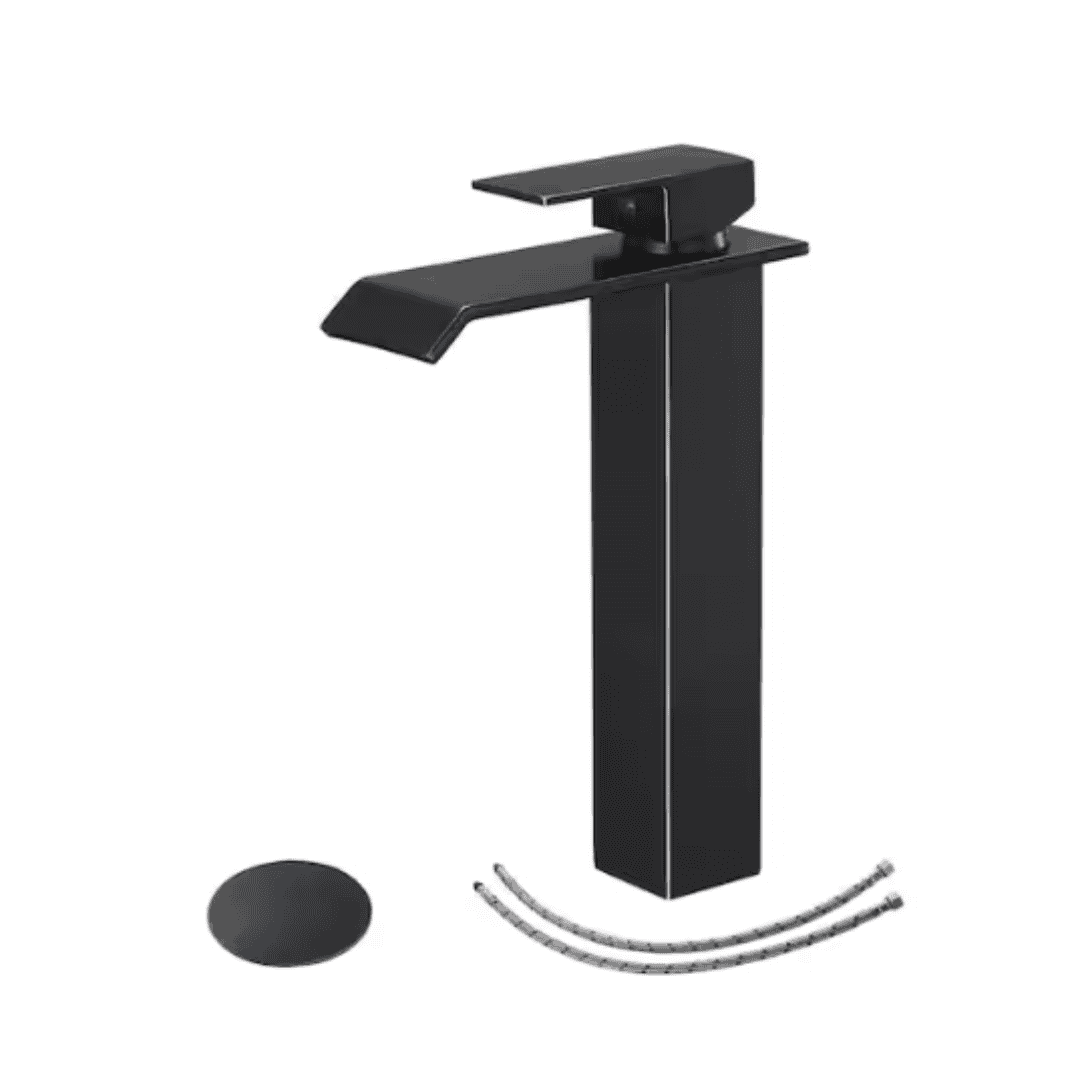 BWE A-96004H-ORB Waterfall Single Hole Single Handle Bathroom Vessel Sink Faucet With Pop-up Drain Assembly in Oil Rubbed Bronze