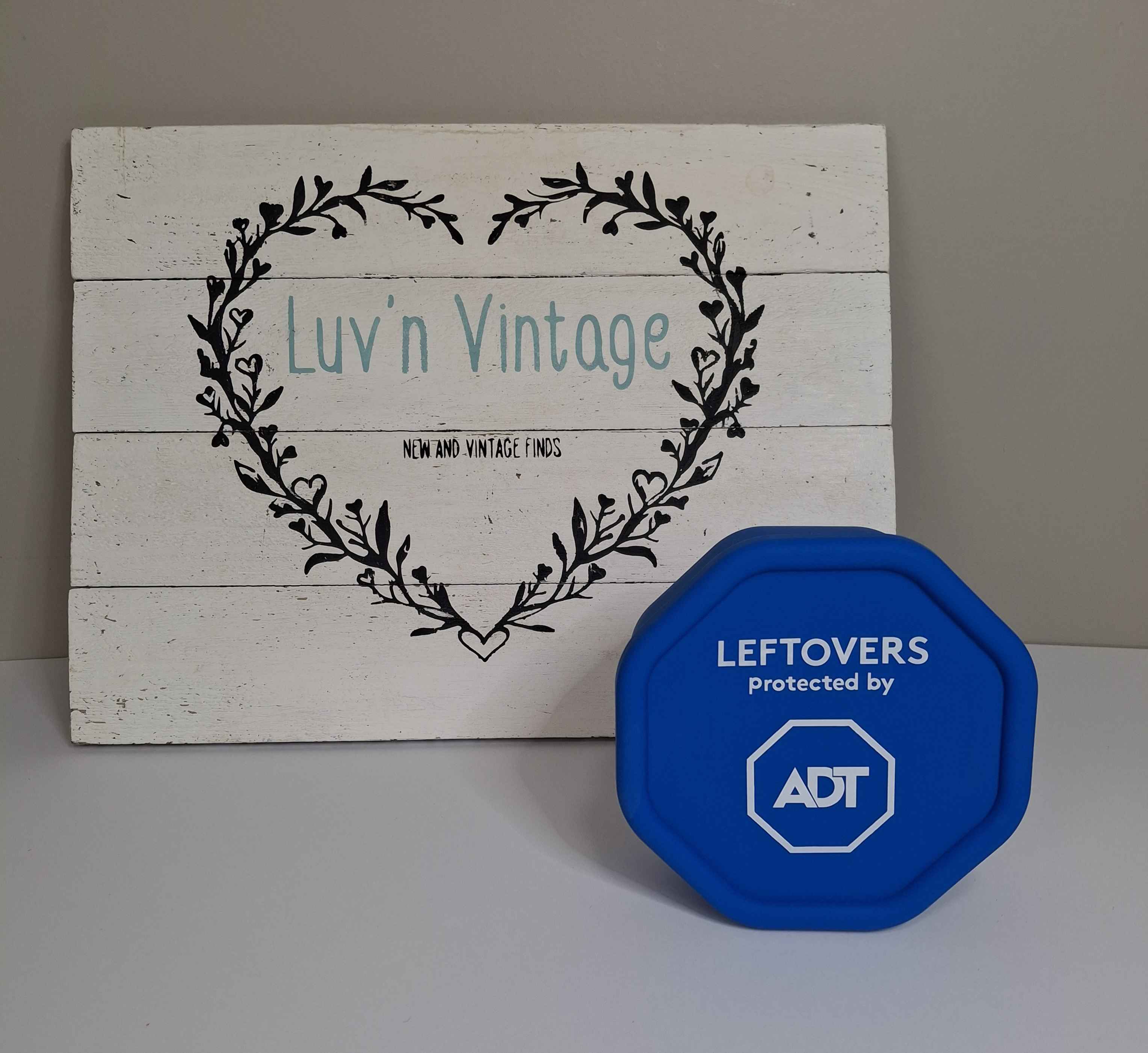 ADT Leftovers Protected By Novelty Food Storage Container Blue Octagon
