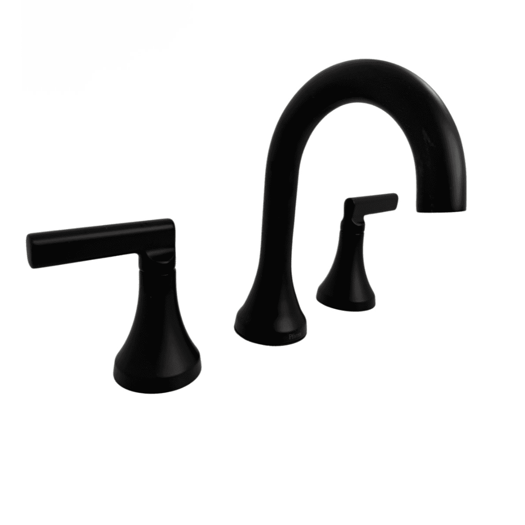 LF-049-VEDB 8 in. Widespread Double-Handle High-Arc Bathroom Faucet with Drain Kit Included in Matte Black Finish